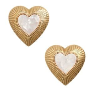 BaubleBar NWT Imitation Pearl Heart Statement Earrings